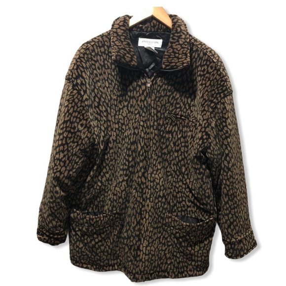 Jones New York Jackets & Blazers - {Jones NY Sport} Leopard Print Faux Fur Coat